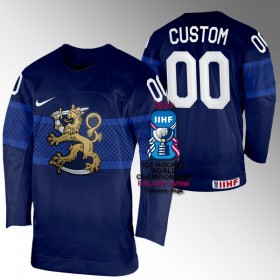 Finland tröja Customized IIHF World Championship 2023 Navy - NHL Tröjor Herr